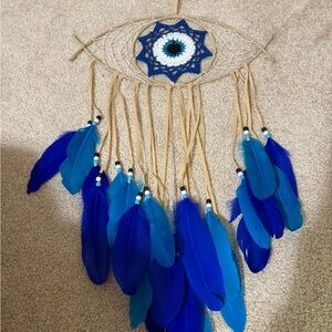 Blue Feather Dreamcatcher Wall Decor